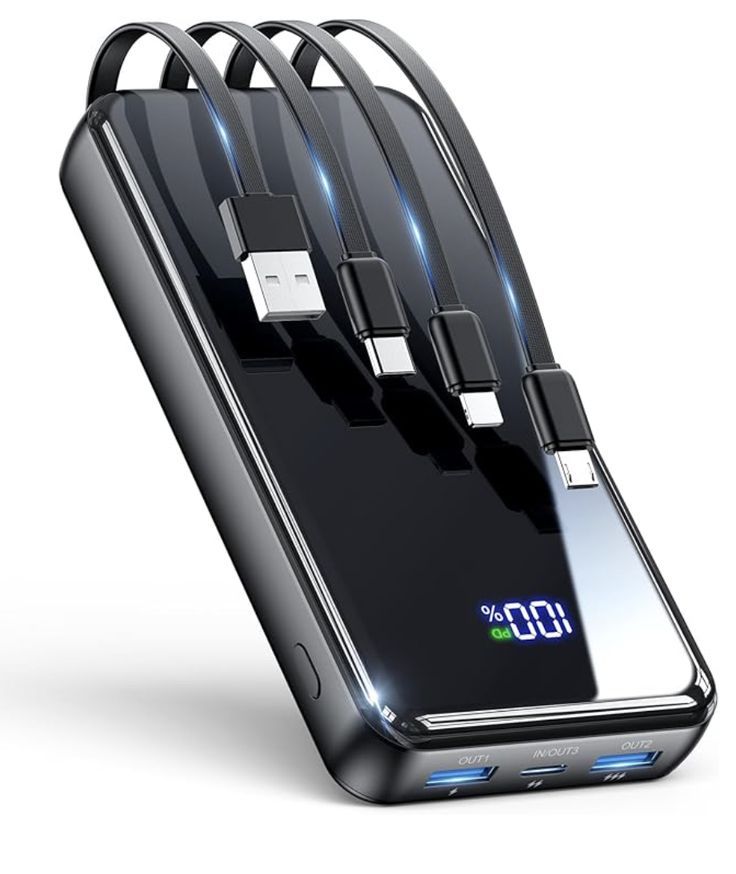 PowerLine 20000mAh Power Bank with 4 Built-in Cables — Power Banks