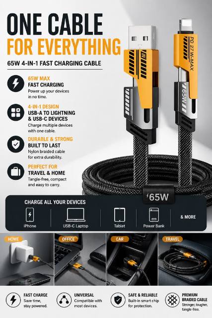 Kiwang Pavareal 4 in 1 Data cable — view 2
